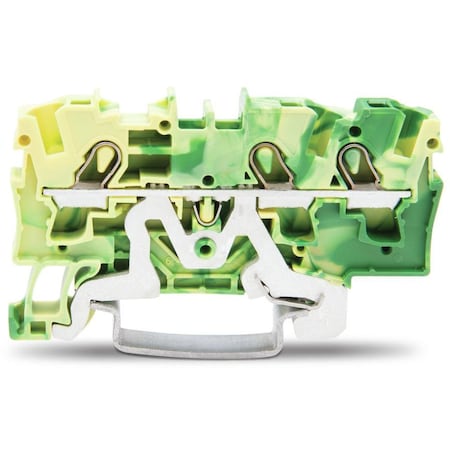 Wago 3-COND GROUND TERMINAL BLOCKS, 20-10 AWG GREEN/YELLOW,  2004-1307